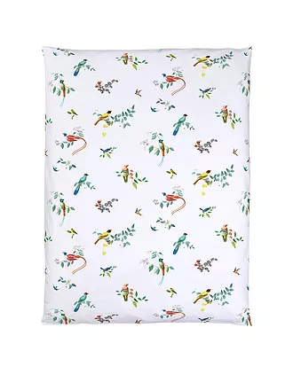 CHRISTIAN FISCHBACHER | Housse de couette en satin HAIKU NOUVEAU 140x200cm Blanc/Oiseau | 
